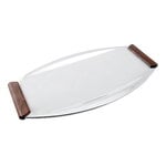 TW bandeja, acero inoxidable - asas de madera