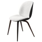 Dining chairs, Beetle chair, smoked oak - black - Light Boucle 001, Grey