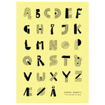 Alphabet spaghetti poster 50 x 70 cm, yellow Alphabet spaghetti poster 50 x 70 cm, yellow