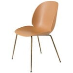 Dining chairs, Beetle chair, antique brass - amber brown, Brown