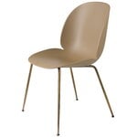 Dining chairs, Beetle chair, antique brass - pebble brown, Brown