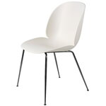 Dining chairs, Beetle chair, black chrome - alabaster white, White