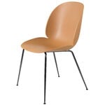 Dining chairs, Beetle chair, black chrome - amber brown, Brown