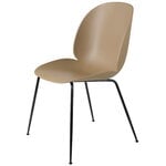 Dining chairs, Beetle chair, matt black - pebble brown, Brown