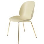 Dining chairs, Beetle chair, brass semi matt - pastel green, Green