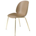 Dining chairs, Beetle chair, brass semi matt - pebble brown, Brown