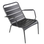 Fermob Luxembourg low armchair, liquorice