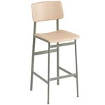 Loft bar stool 75 cm, dusty green - oak