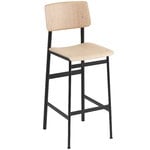 Loft bar stool 75 cm, black - oak
