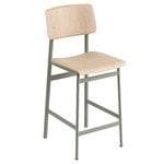 Loft bar stool 65 cm, dusty green - oak