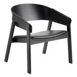Armchairs & lounge chairs, Cover lounge chair, black - black leather, Black