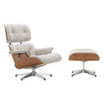 Sessel, Eames Lounge Chair & Ottoman, neue Größe, Kirsche - Nubia, Creme, Weiß