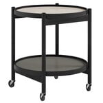 Kitchen carts & trolleys, Bølling tray table 50 cm, black lacquered beech - stone, Black