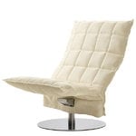 Woodnotes K chair, swivel base, wide, natural/white