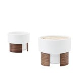 Warm cappuccino cup 1,6 dl, set of 2, white - walnut