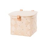 Wooden baskets, Lastu birch basket with lid, S, Natural