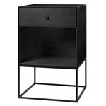 Beistelltische, Frame 49 Sideboard mit 1 Schublade, Esche schwarz gebeizt, Schwarz