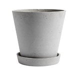 Outdoor planters & plant pots, Flowerpot and saucer, XL, grey, Grey