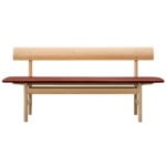 Benches, Mogensen 3171 bench, soaped oak - burnt sienna leather, Natural