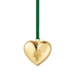 Holiday decorations, Collectable ornament 2023, heart, gold plated brass, Gold