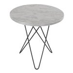 Coffee tables, Tall Mini O table, black - white marble, White