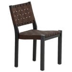 Dining chairs, Aalto chair 611, black - black/brown webbing, Black