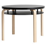 Aalto double coffee table 907B, birch - black Aalto double coffee table 907B, birch - black