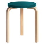 Stools, Aalto stool 60, petrol - birch, Turquoise