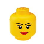 Förvaringsbehållare, Lego Storage Head behållare, S, Girl, Gul