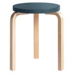 Aalto stool 60, blue - birch
