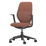 Bürostühle, ACX Mesh Arbeitsstuhl, Tiefschwarz - Terracotta, Schwarz