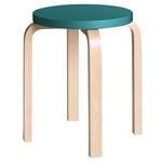 Stools, Aalto stool E60, petrol - birch, Turquoise