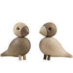 Figurines, Lovebirds 2 pcs, oak - smoked oak, Brown