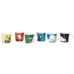 Decorative objects, Moomin mini mugs, 6 pcs, 1. classics, Multicolour