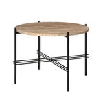 Coffee tables, TS coffee table, 55 cm, black - warm taupe travertine, Black