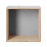 Shelving units, Stacked 2.0 shelf module w/ background, medium, oak/light grey, Grey