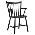 Chaises de salle à manger, Chaise J42, noir, Noir