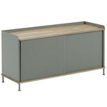 Sideboards & dressers, Enfold sideboard, 124,5 cm, low, oak - dusty green, Green
