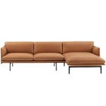 Sofas, Outline chaise longue, right, Brown