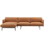 Sofas, Outline chaise longue, left, Brown