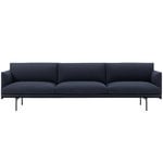 Sofas, Sofa Outline, 3 1/2-Sitzer, Schwarz