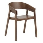 Dining chairs, Cover armchair, stained dark brown, Brown
