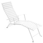Deck chairs & daybeds, Bistro Metal chaise longue, cotton white, White