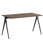 Dining tables, Pyramid table 01, black - smoked oak, Brown