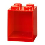 Säilyttimet, Lego Brick Shelf 4 hylly, kirkkaanpunainen, Punainen