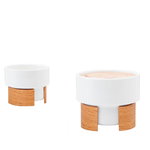 Cups & mugs, Warm cappuccino cup 1,6 dl, set of 2, white - oak, Natural