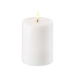 Candles, LED pillar candle, 7,8 x 10 cm, nordic white, White
