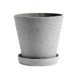 Outdoor planters & plant pots, Flowerpot and saucer, L, grey, Gray