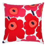 Pieni Unikko cushion cover 50 x 50 cm, white - red