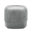Circus pouf, small, grey velour Circus pouf, small, grey velour